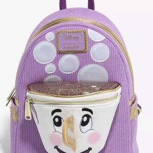 Loungefly Beauty & The Beast Chip Corduroy Backpack Box Lunch Exclusive NEW